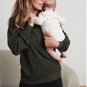 Thyme Maternity Deep Green Wrap Nursing Sweater